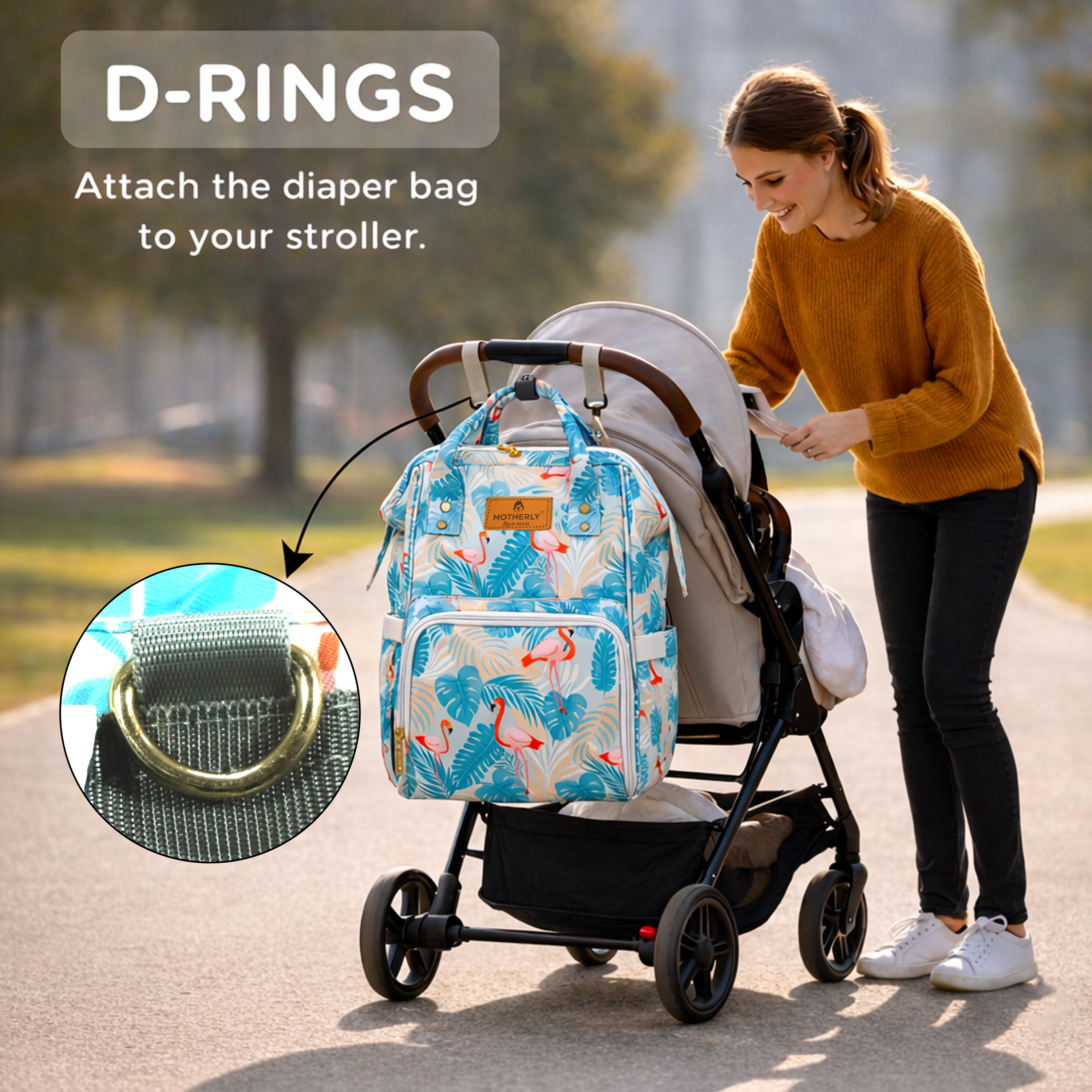 Motherly Elegant Diaper Bag for Moms – Water-Resistant Maternity & Travel Bag with Multiple Pockets & Warranty