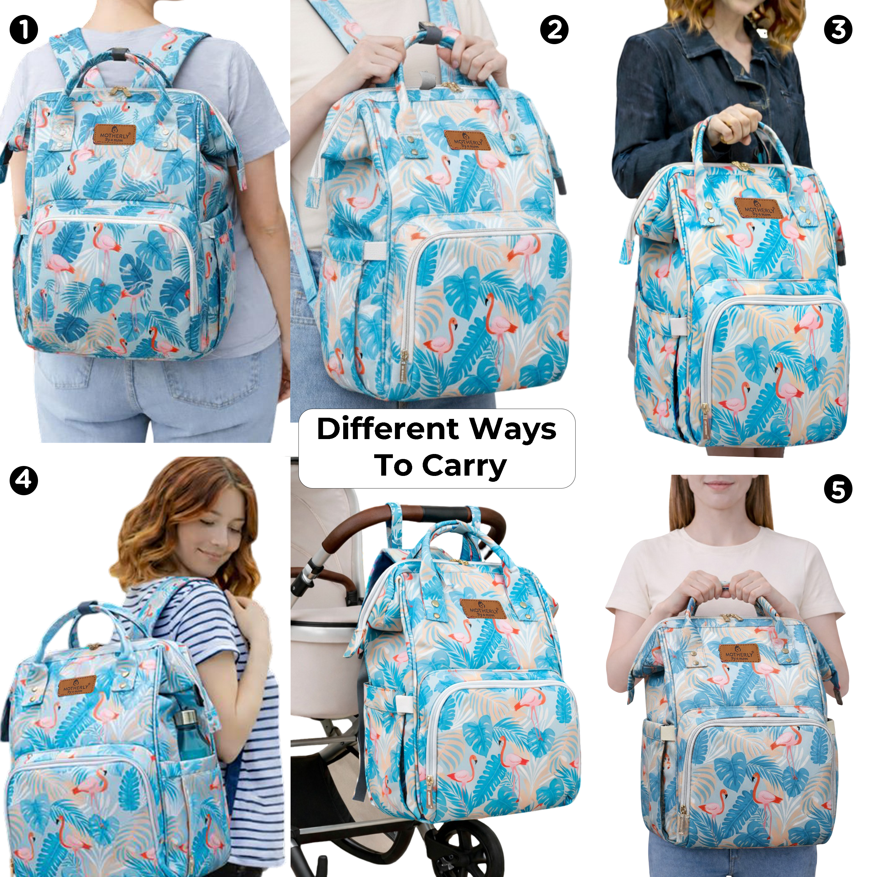 Motherly Elegant Diaper Bag for Moms – Water-Resistant Maternity & Travel Bag with Multiple Pockets & Warranty