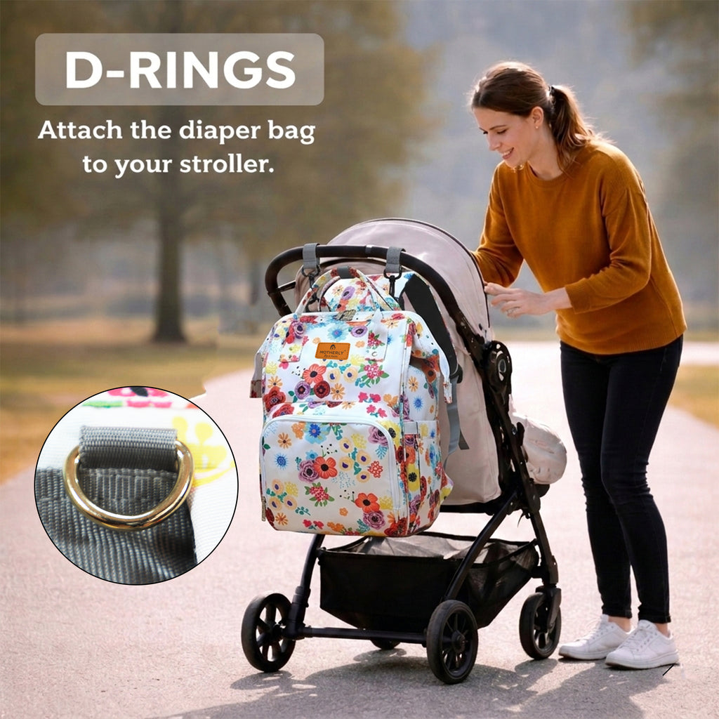 Motherly Elegant Diaper Bag for Moms – Water-Resistant Maternity & Travel Bag with Multiple Pockets & Warranty