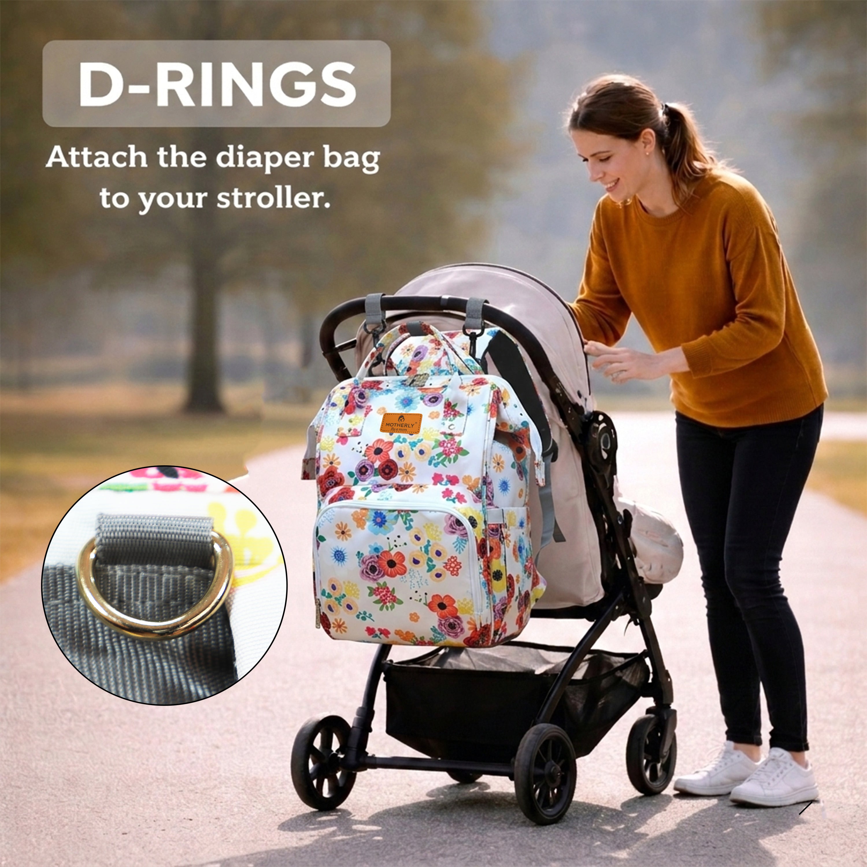 Motherly Elegant Diaper Bag for Moms – Water-Resistant Maternity & Travel Bag with Multiple Pockets & Warranty