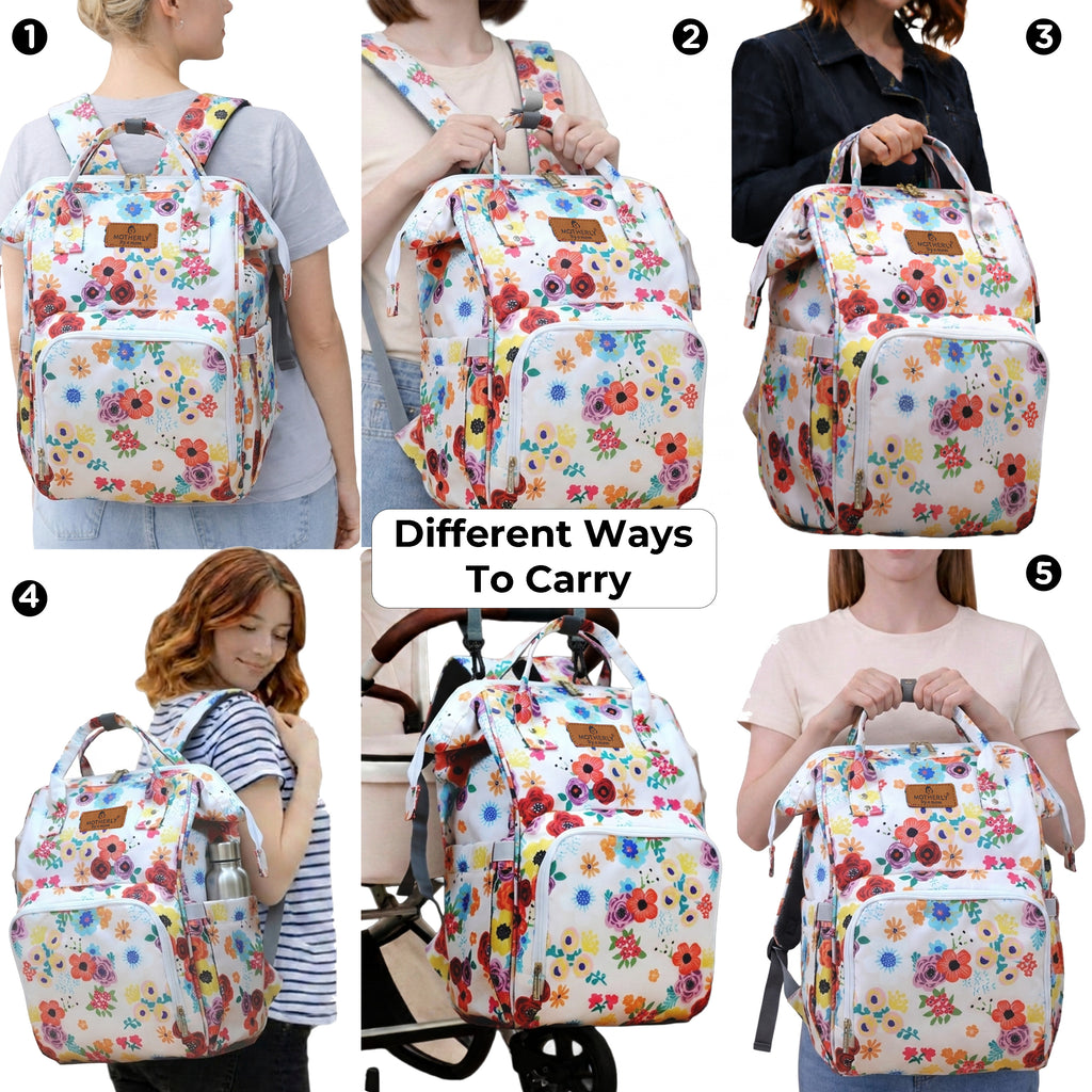 Motherly Elegant Diaper Bag for Moms – Water-Resistant Maternity & Travel Bag with Multiple Pockets & Warranty