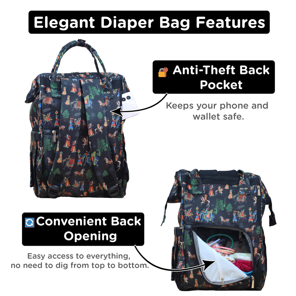 Motherly Elegant Diaper Bag for Moms – Water-Resistant Maternity & Travel Bag with Multiple Pockets & Warranty