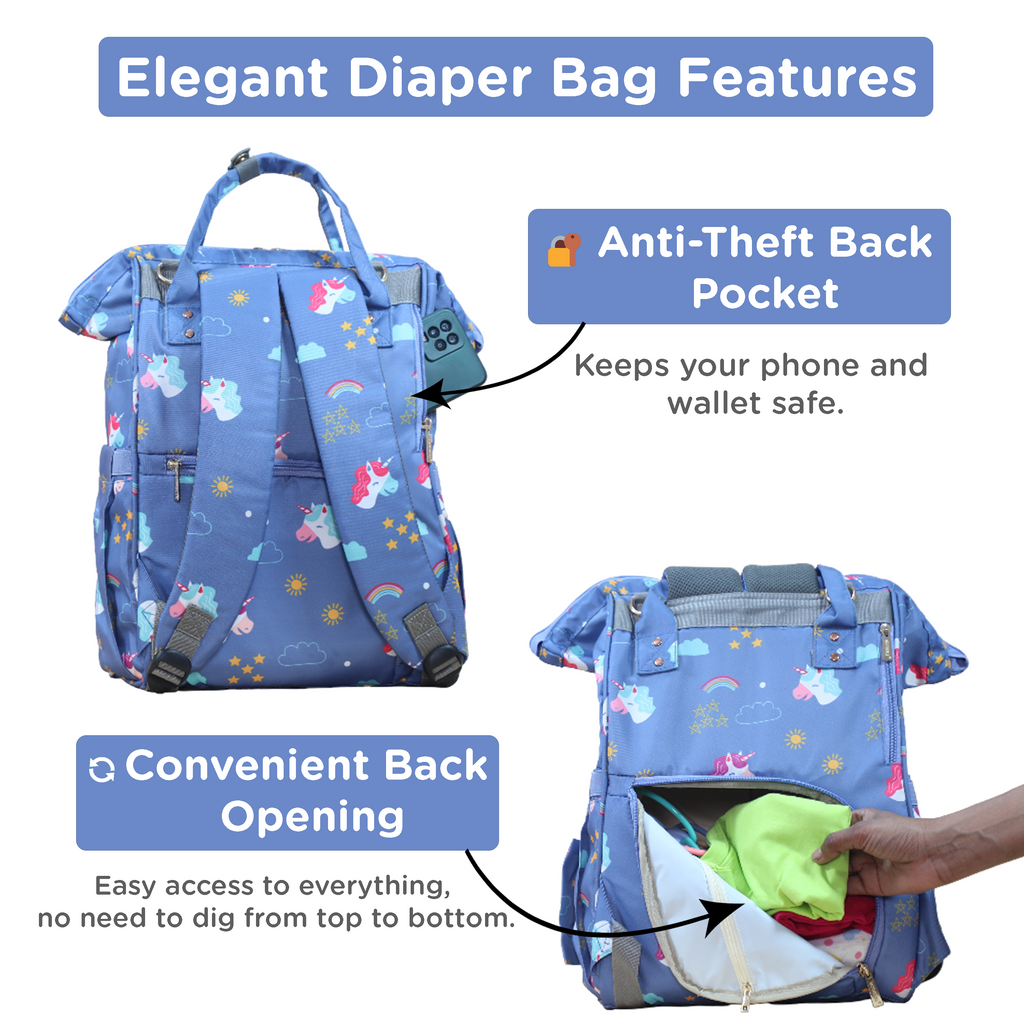 Motherly Elegant Diaper Bag for Moms – Water-Resistant Maternity & Travel Bag with Multiple Pockets & Warranty