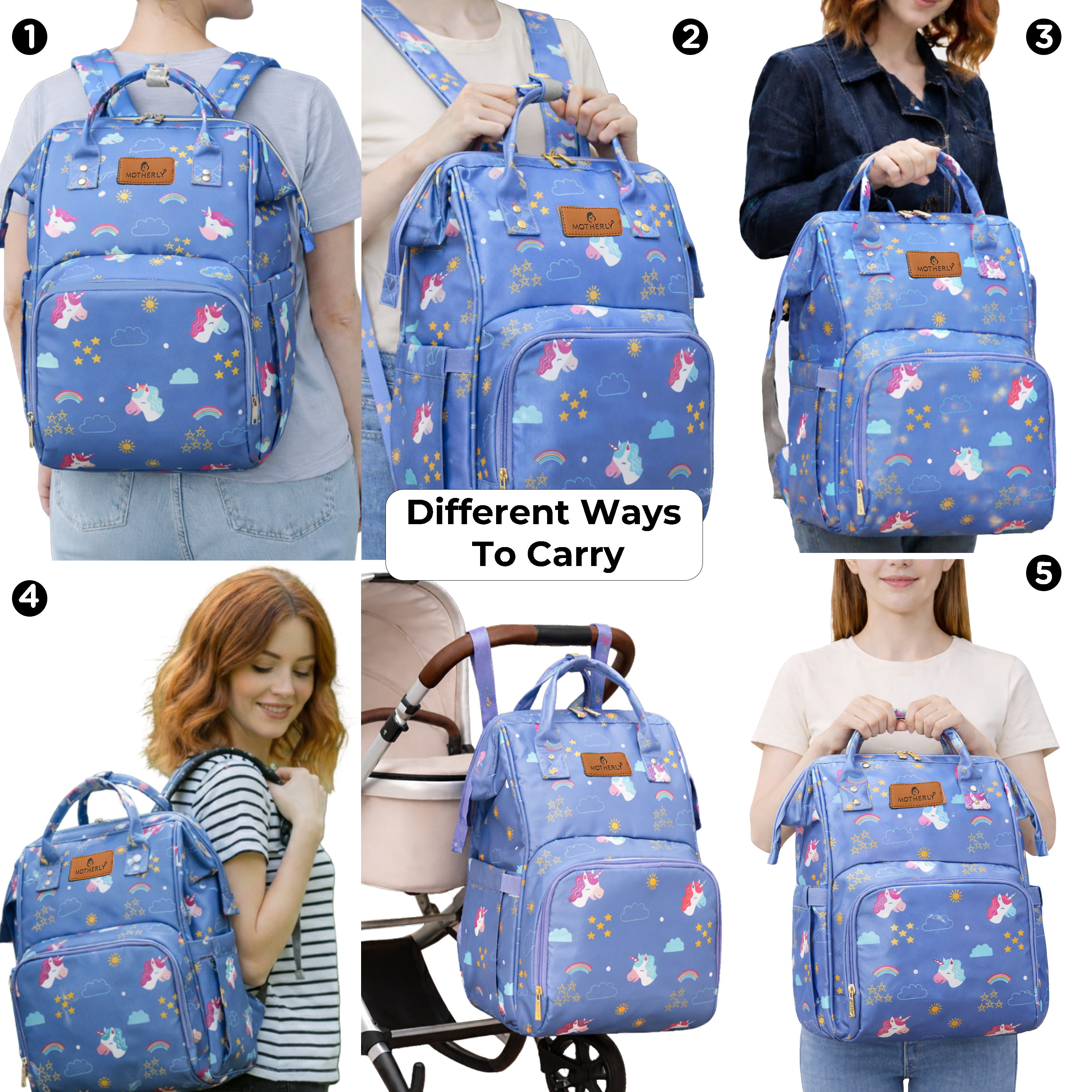 Motherly Elegant Diaper Bag for Moms – Water-Resistant Maternity & Travel Bag with Multiple Pockets & Warranty