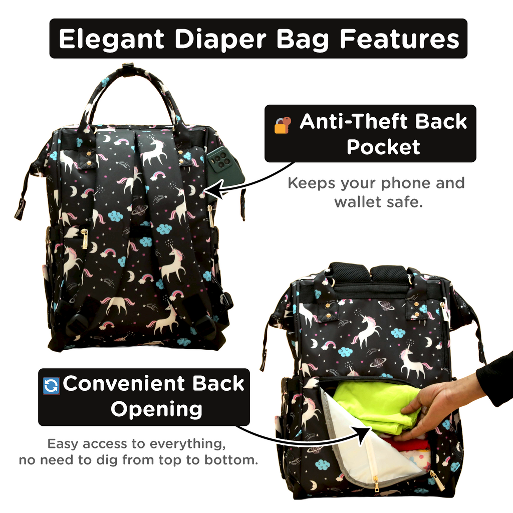 Motherly Elegant Diaper Bag for Moms – Water-Resistant Maternity & Travel Bag with Multiple Pockets & Warranty