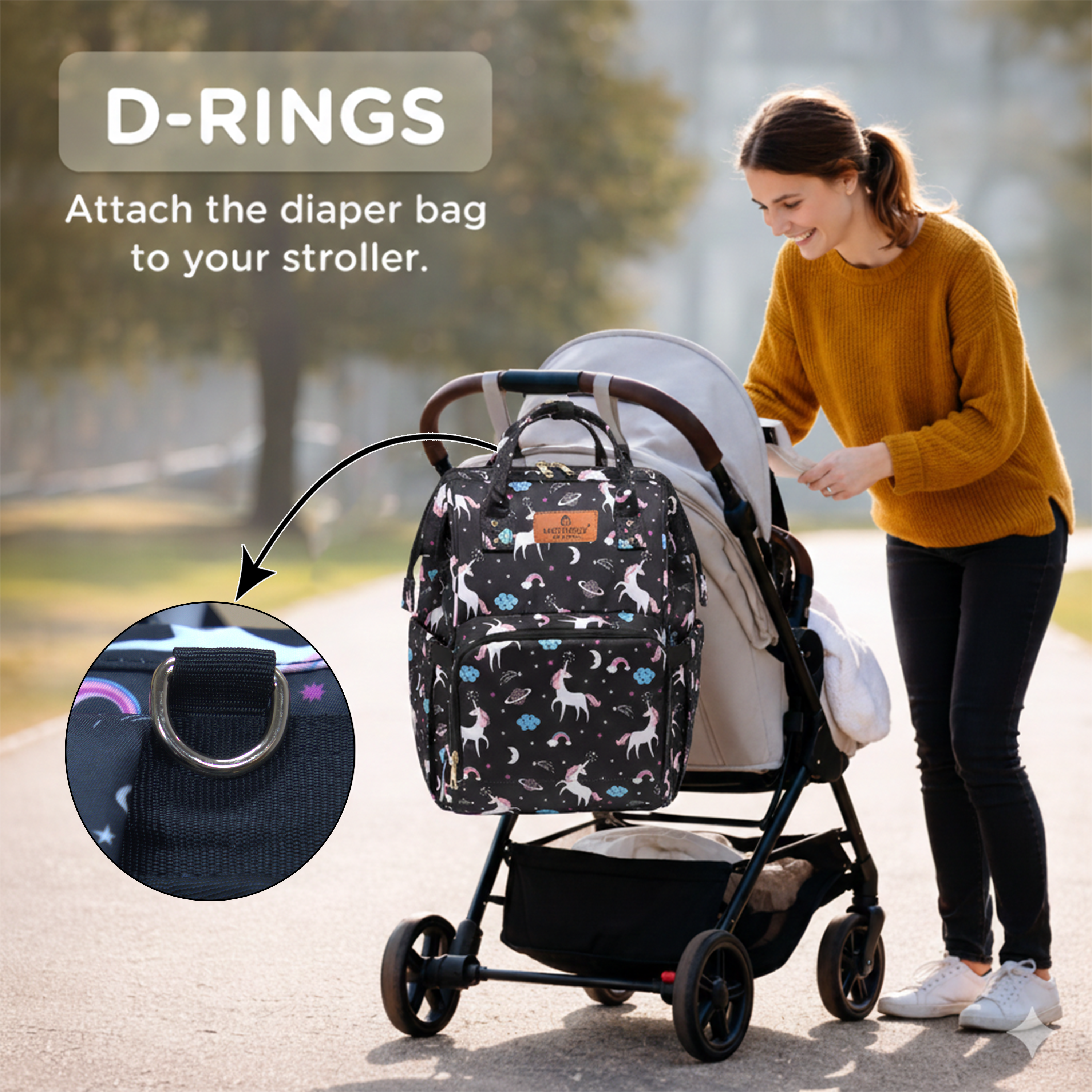 Motherly Elegant Diaper Bag for Moms – Water-Resistant Maternity & Travel Bag with Multiple Pockets & Warranty