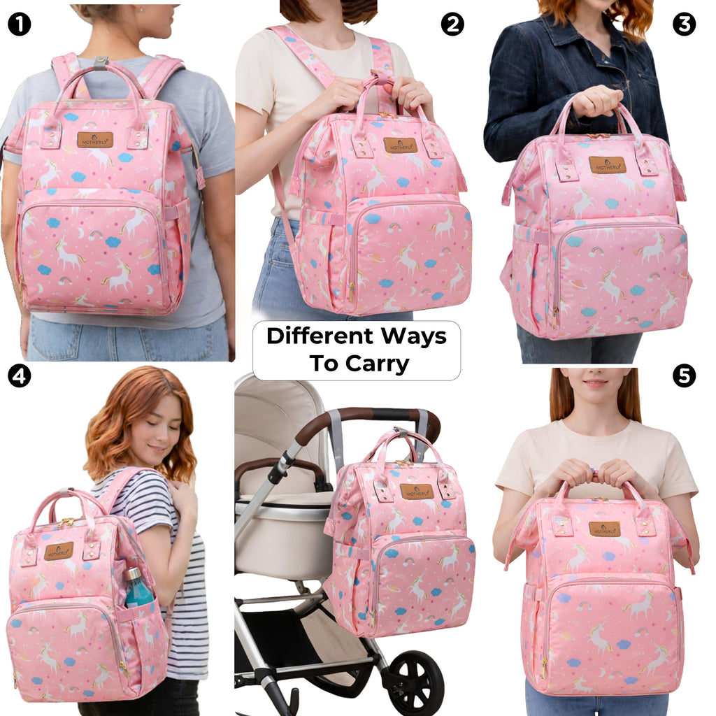 Motherly Elegant Diaper Bag for Moms – Water-Resistant Maternity & Travel Bag with Multiple Pockets & Warranty