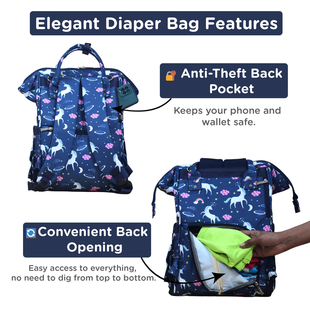 Motherly Elegant Diaper Bag for Moms – Water-Resistant Maternity & Travel Bag with Multiple Pockets & Warranty