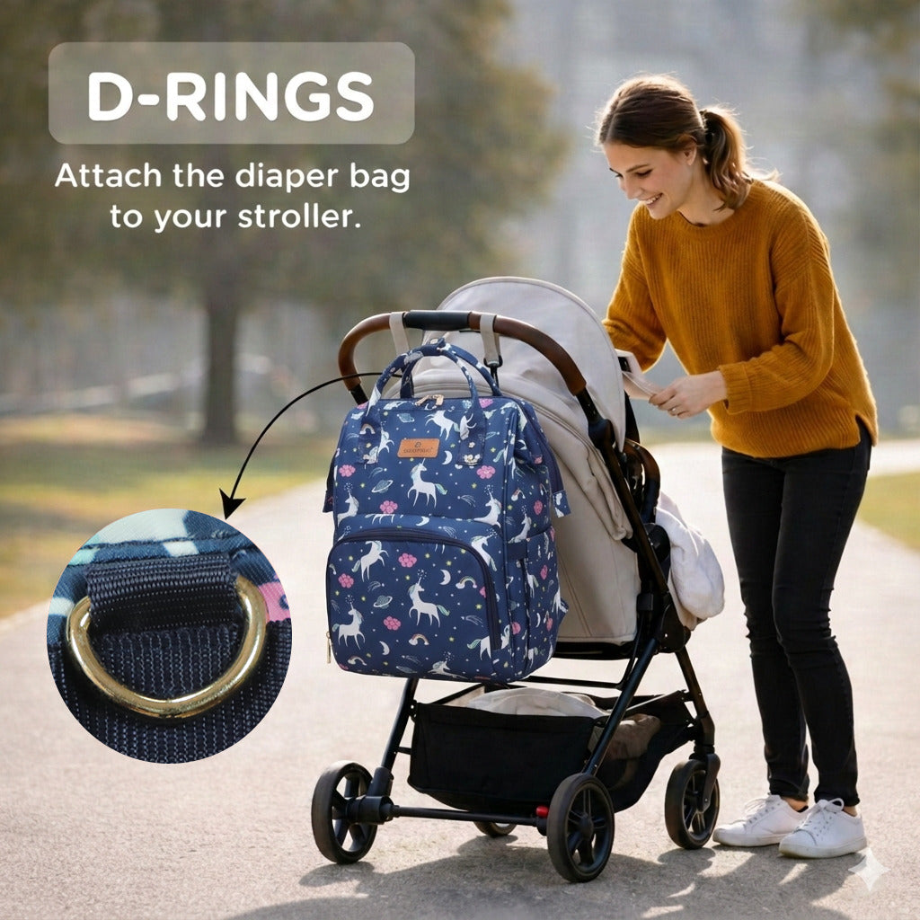 Motherly Elegant Diaper Bag for Moms – Water-Resistant Maternity & Travel Bag with Multiple Pockets & Warranty
