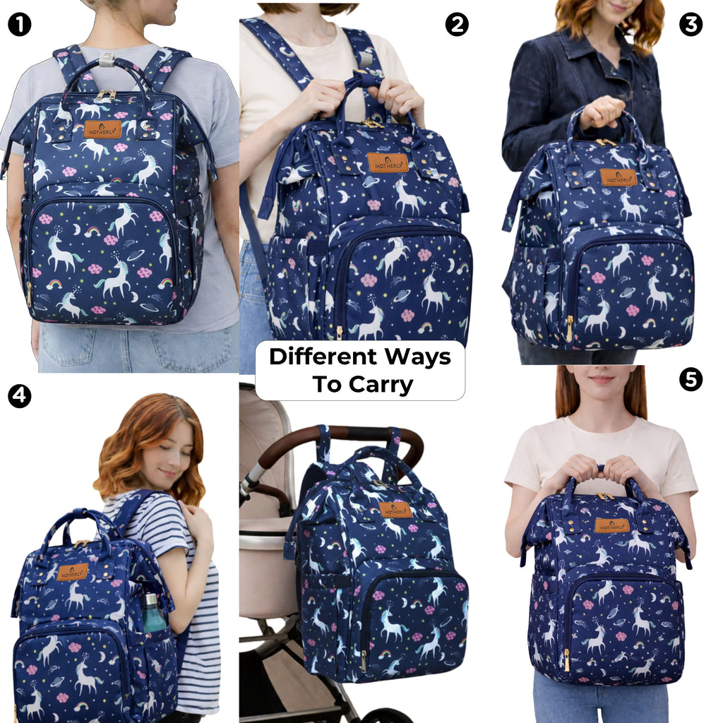 Motherly Elegant Diaper Bag for Moms – Water-Resistant Maternity & Travel Bag with Multiple Pockets & Warranty