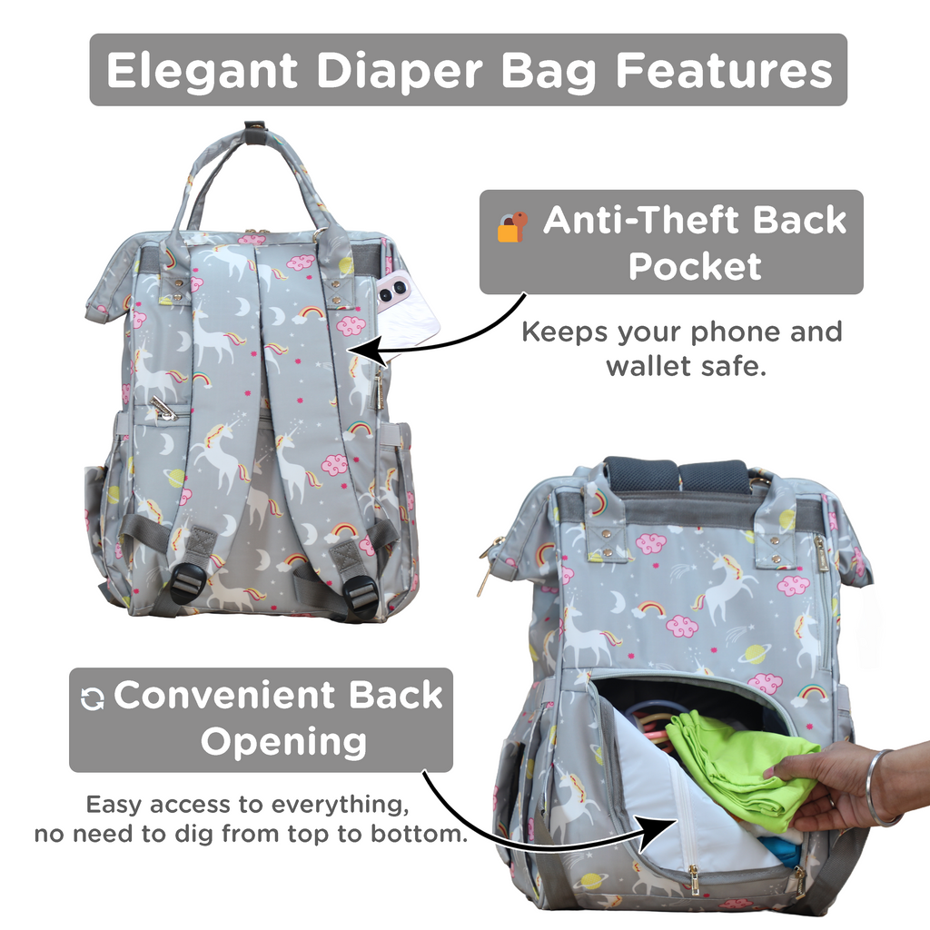Motherly Elegant Diaper Bag for Moms – Water-Resistant Maternity & Travel Bag with Multiple Pockets & Warranty