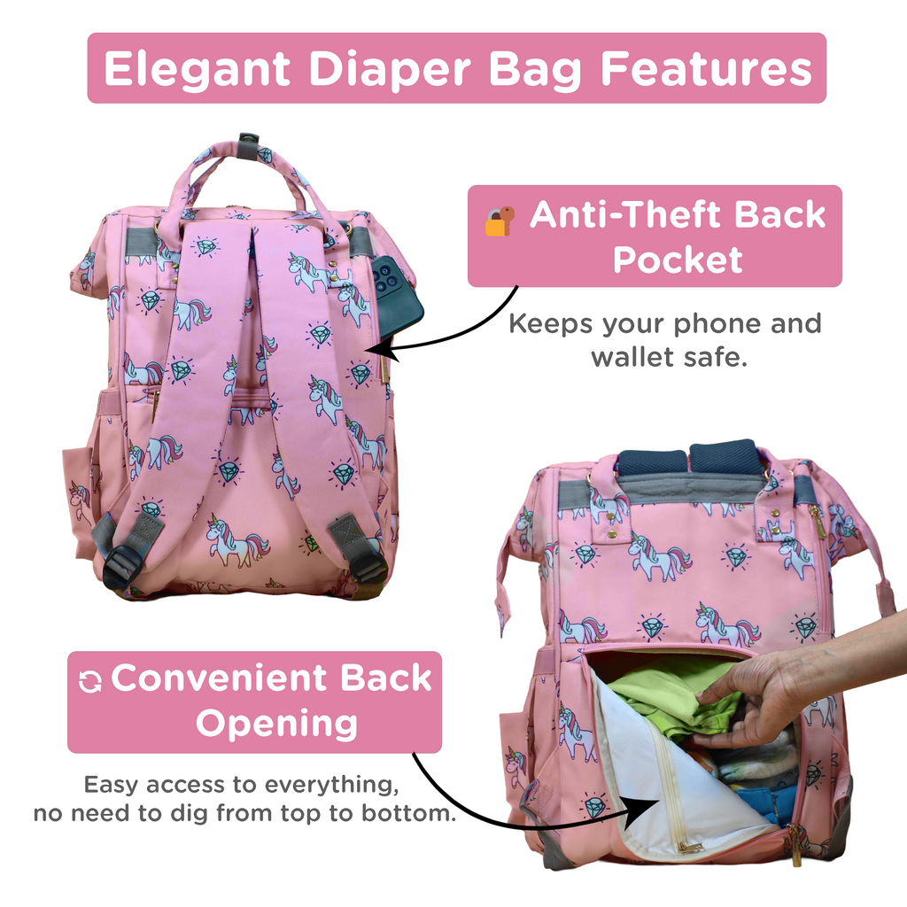 Motherly Elegant Diaper Bag for Moms – Water-Resistant Maternity & Travel Bag with Multiple Pockets & Warranty