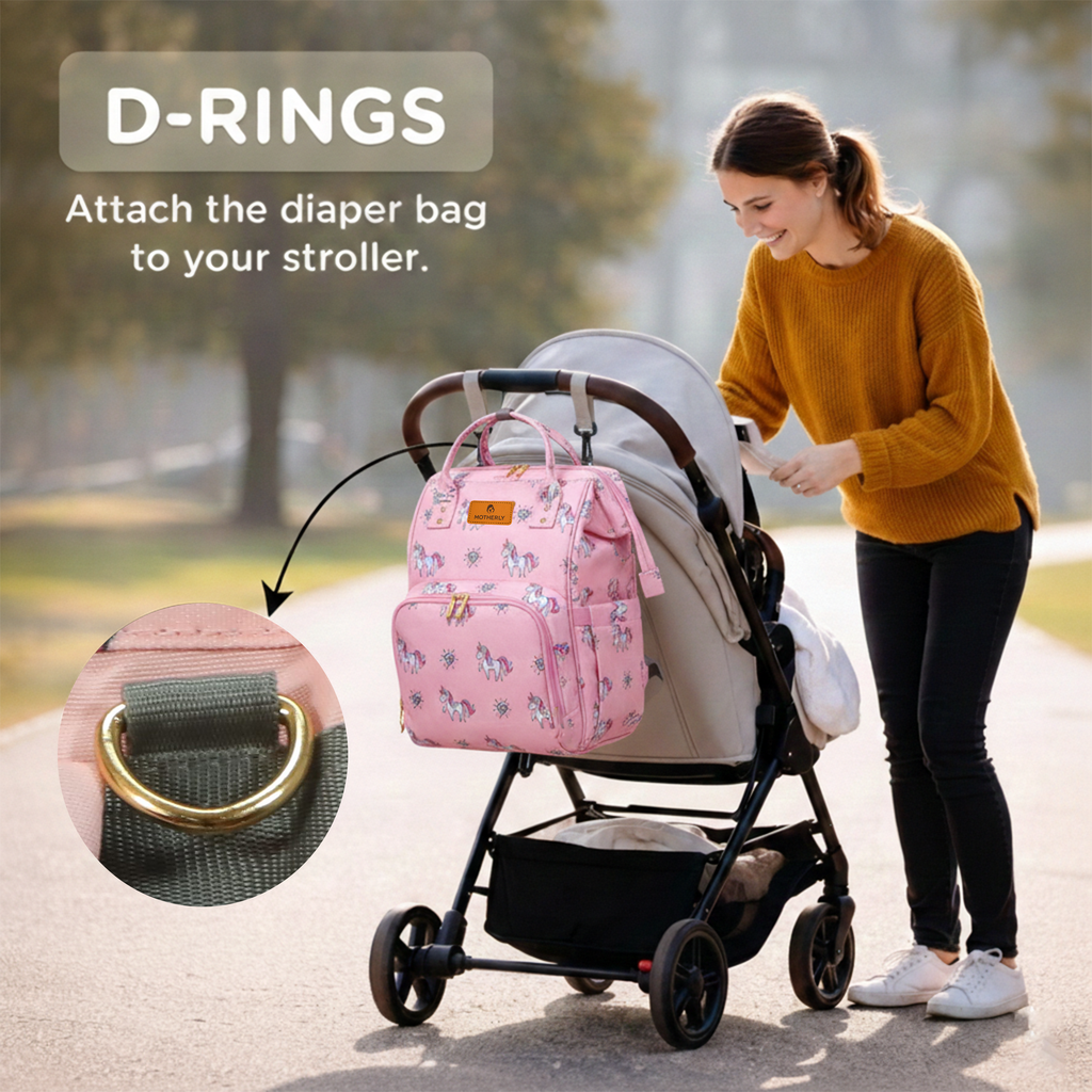 Motherly Elegant Diaper Bag for Moms – Water-Resistant Maternity & Travel Bag with Multiple Pockets & Warranty