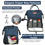 Motherly Elegant Diaper Bag for Moms – Water-Resistant Maternity & Travel Bag with Multiple Pockets & Warranty