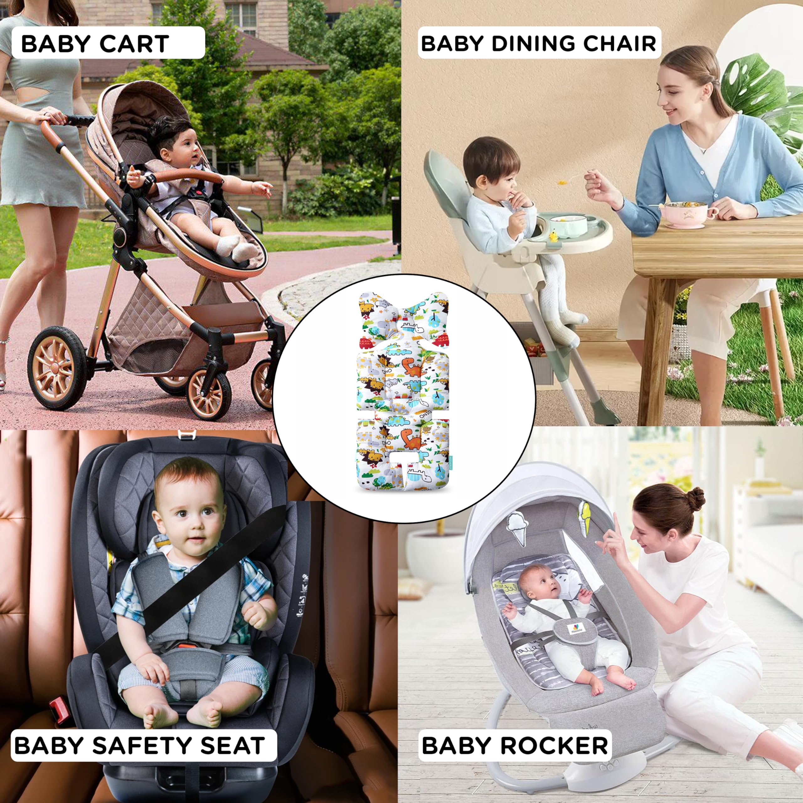 Motherly Baby Stroller Seat Cushion – Breathable, Multi-Purpose Padding for Stroller, Car Seat & High Chair