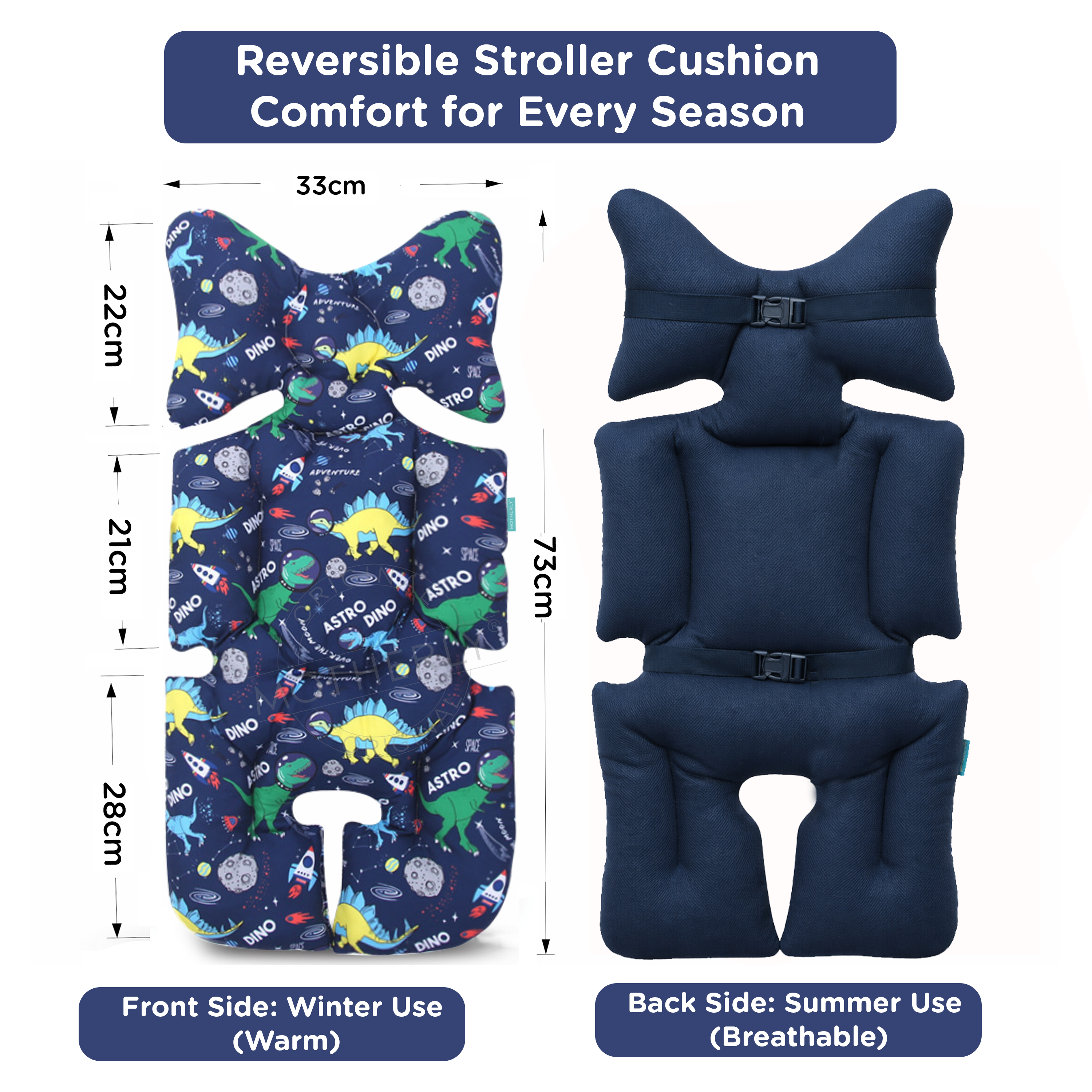 Motherly Baby Stroller Seat Cushion – Breathable, Multi-Purpose Padding for Stroller, Car Seat & High Chair