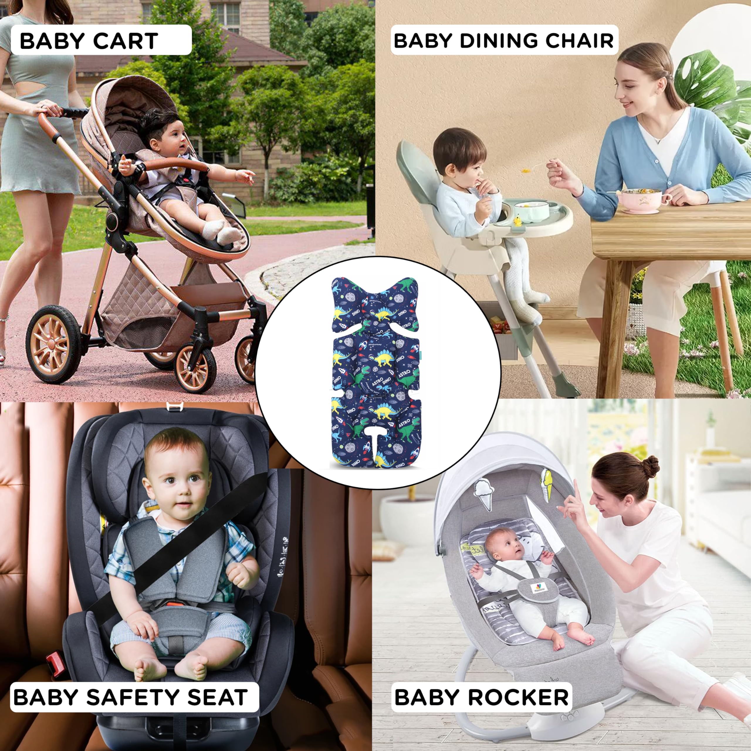 Motherly Baby Stroller Seat Cushion – Breathable, Multi-Purpose Padding for Stroller, Car Seat & High Chair