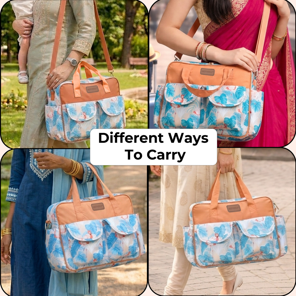 Motherly Grace Diaper Bag for Moms | Waterproof Maternity & Baby Travel Bag with Changing Mat | Large Capacity Hospital Bag for Newborn Essentials