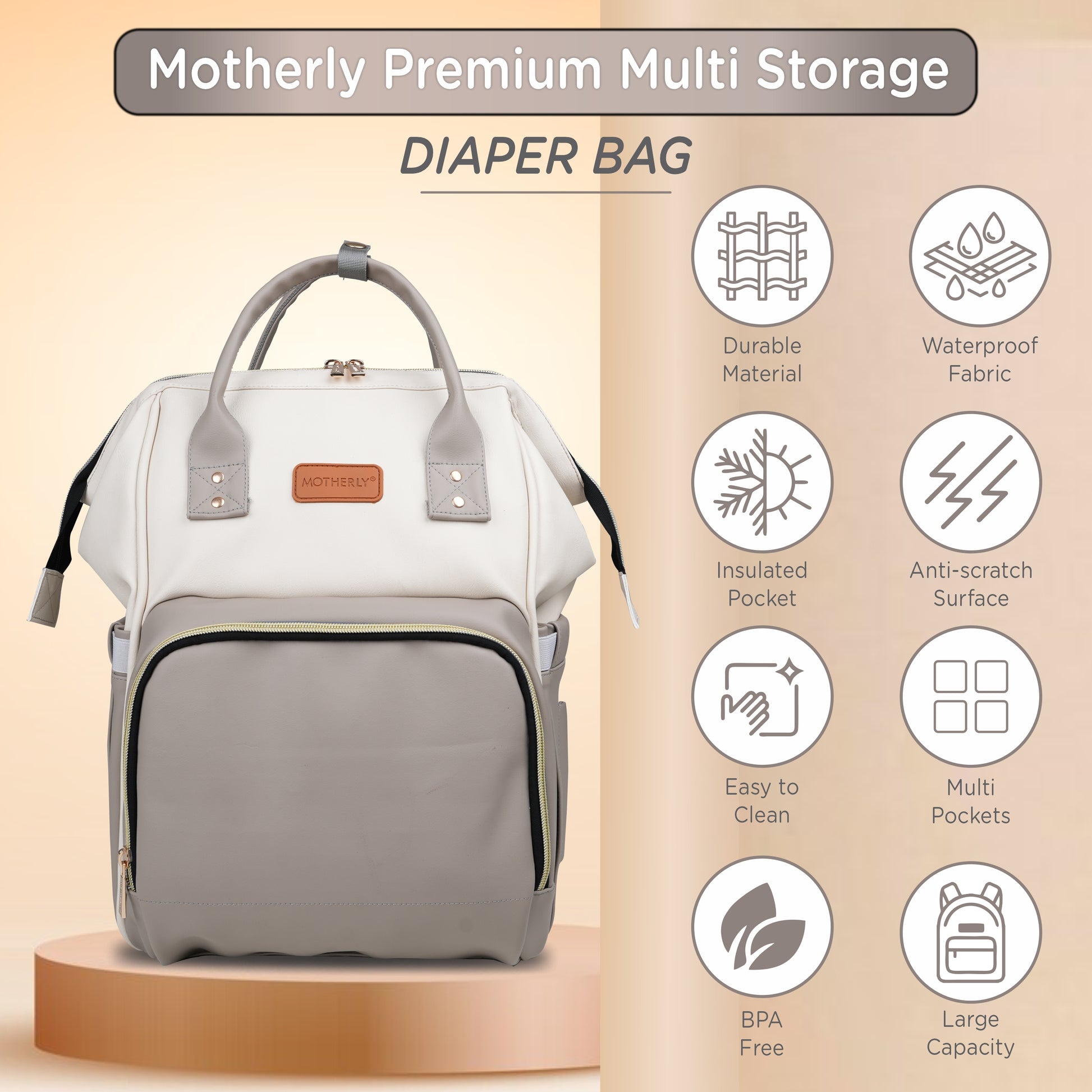 Motherly Envy Diaper Bag for Mothers for Travel With Accessories | Spacious And Waterproof Diaper Bags for Mom | baby bag for mother travel | Maternity Bags for Mother - MOTHERLY