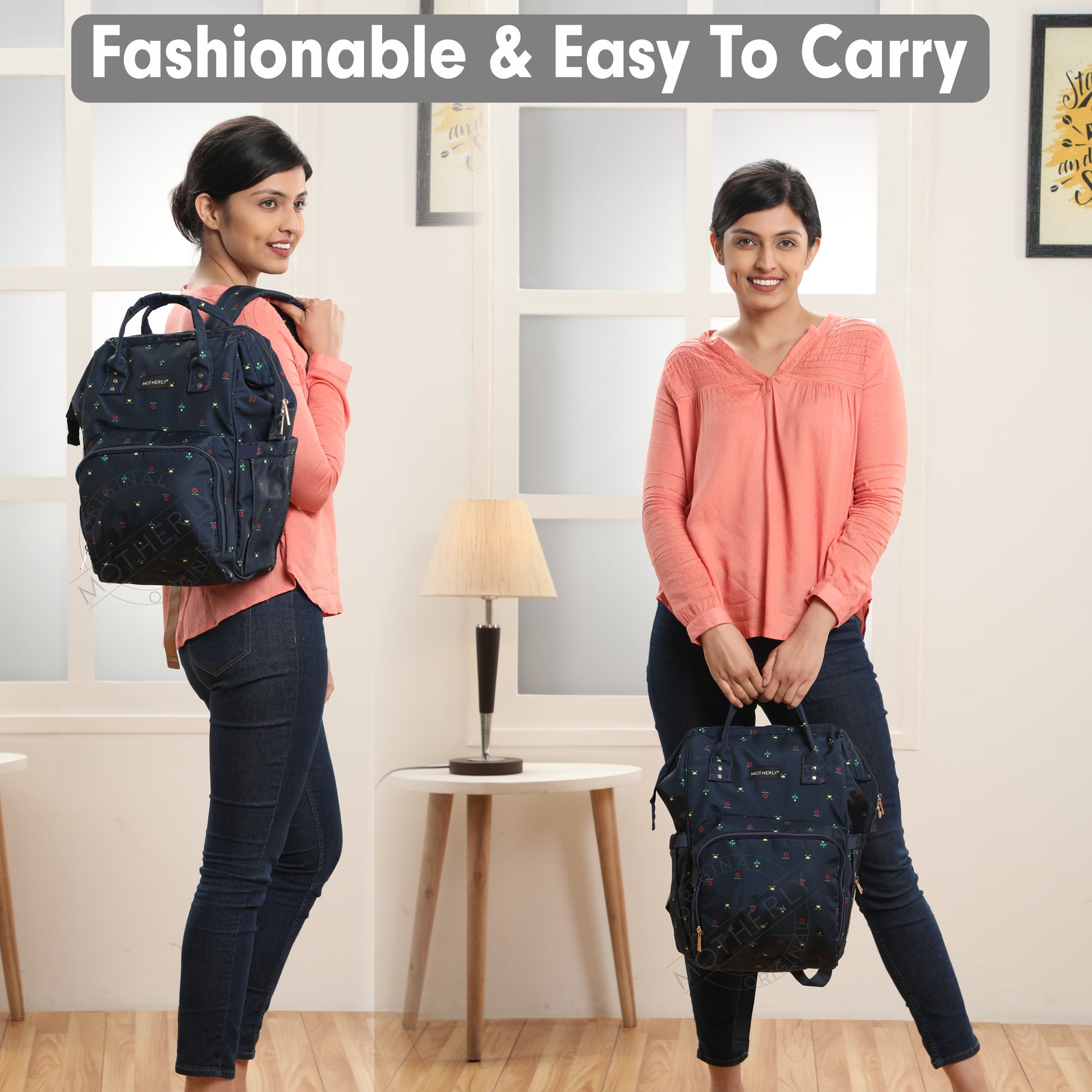 Motherly Elegant Diaper Bag for Mothers for Travel, Maternity Bag for Newborn Baby, Mothers Travelling Bag, Multipocket Water Resistant Baby Bag, Hospital Bag for Moms with Warranty