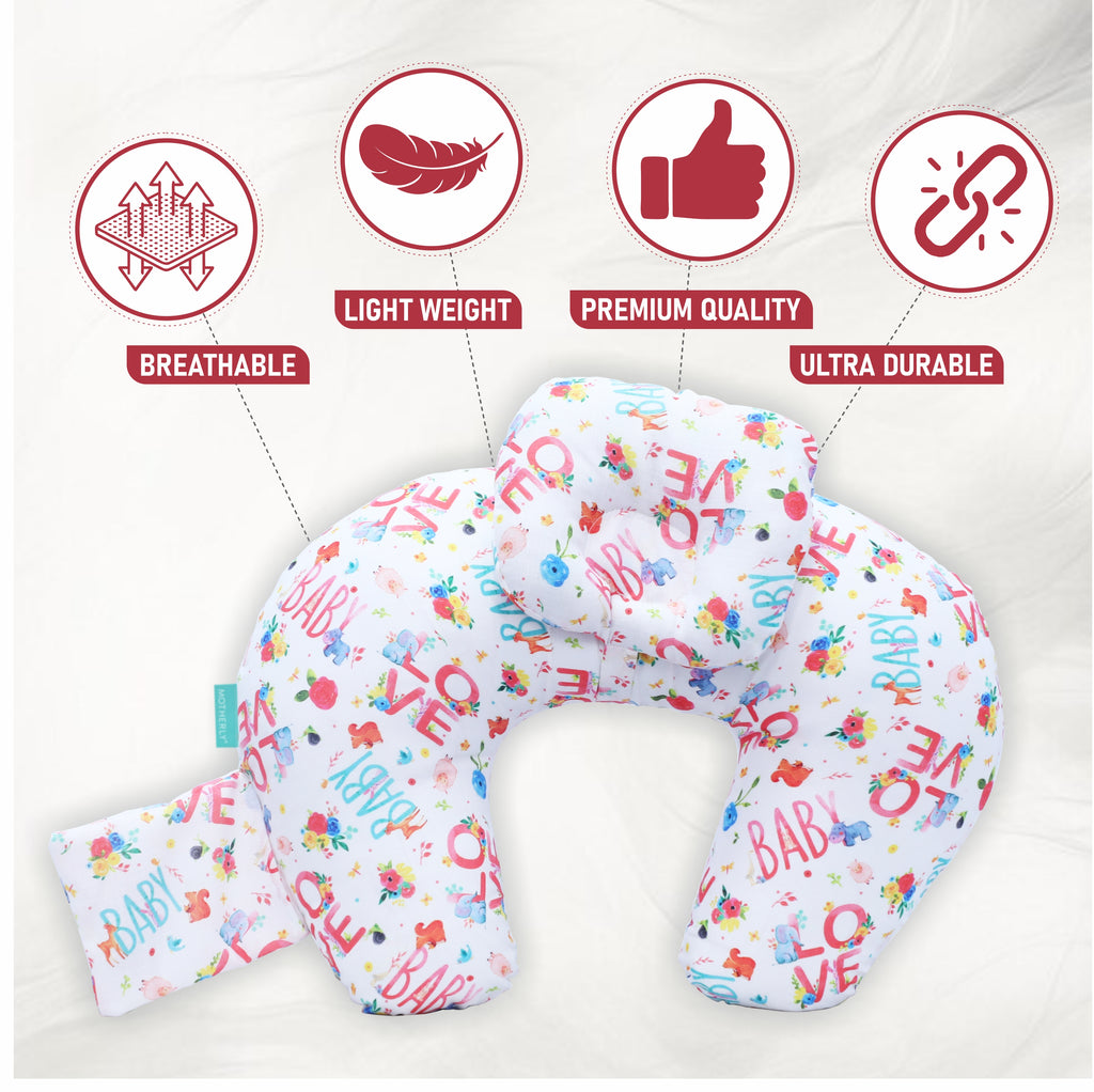 Motherly Flurry Fickle Baby Feeding Nursing and Maternity Pillow (White) - MOTHERLY