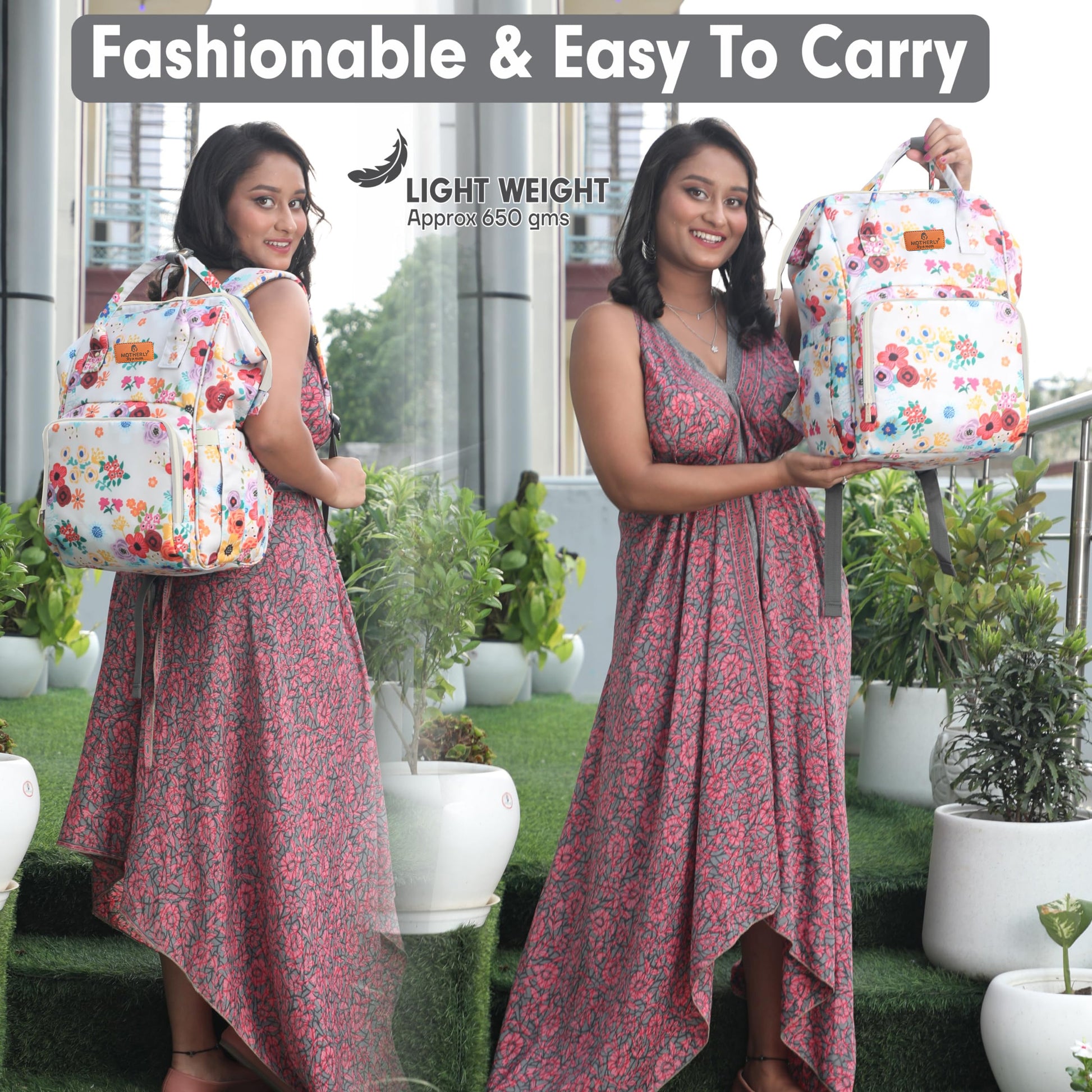 Motherly Elegant Diaper Bag for Moms – Water-Resistant Maternity & Travel Bag with Multiple Pockets & Warranty