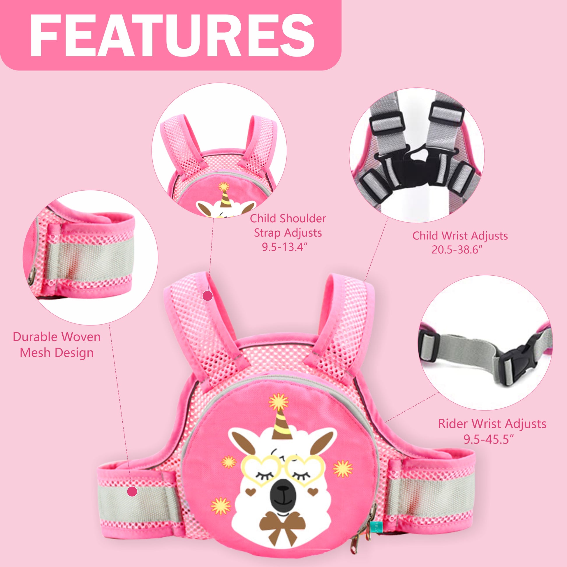 Motherly Children's Motorcycle Safety Harness Safe, Stylish Riding Companion with Two Wheeler Child Safety Belt - MOTHERLY
