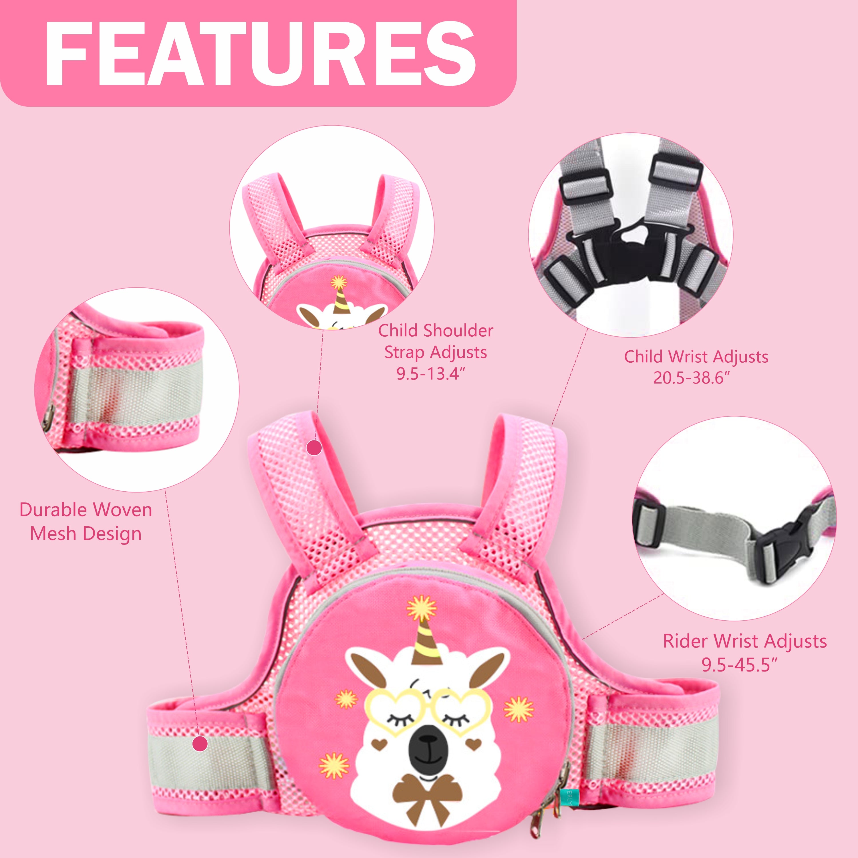 Motherly Children's Motorcycle Safety Harness Safe, Stylish Riding Companion with Two Wheeler Child Safety Belt - MOTHERLY