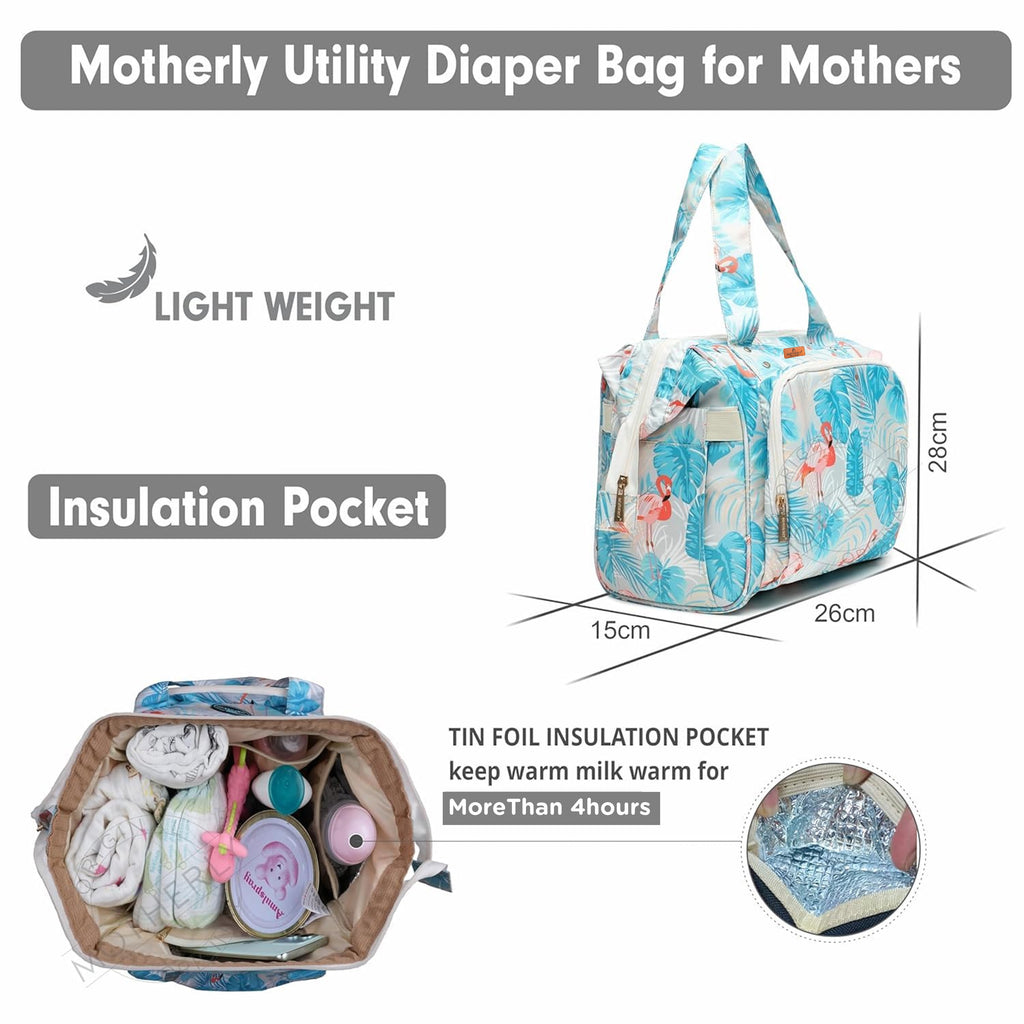 Motherly Elegant Diaper Bag for Moms – Water-Resistant Maternity & Travel Bag with Multiple Pockets & Warranty