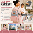 Motherly Envy Diaper Bag for Moms – Spacious, Waterproof Travel & Maternity Bag with Accessories