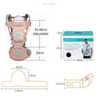 Motherly Baby Carrier for 0 to 3 Year Baby – Adjustable Hands Free 6-in-1 Baby Carrier with Detachable Hip Seat | baby carrier for new born |  Toddler Carrier with Head Support & Buckle Strap for Hiking & Everyday Use (Blue)