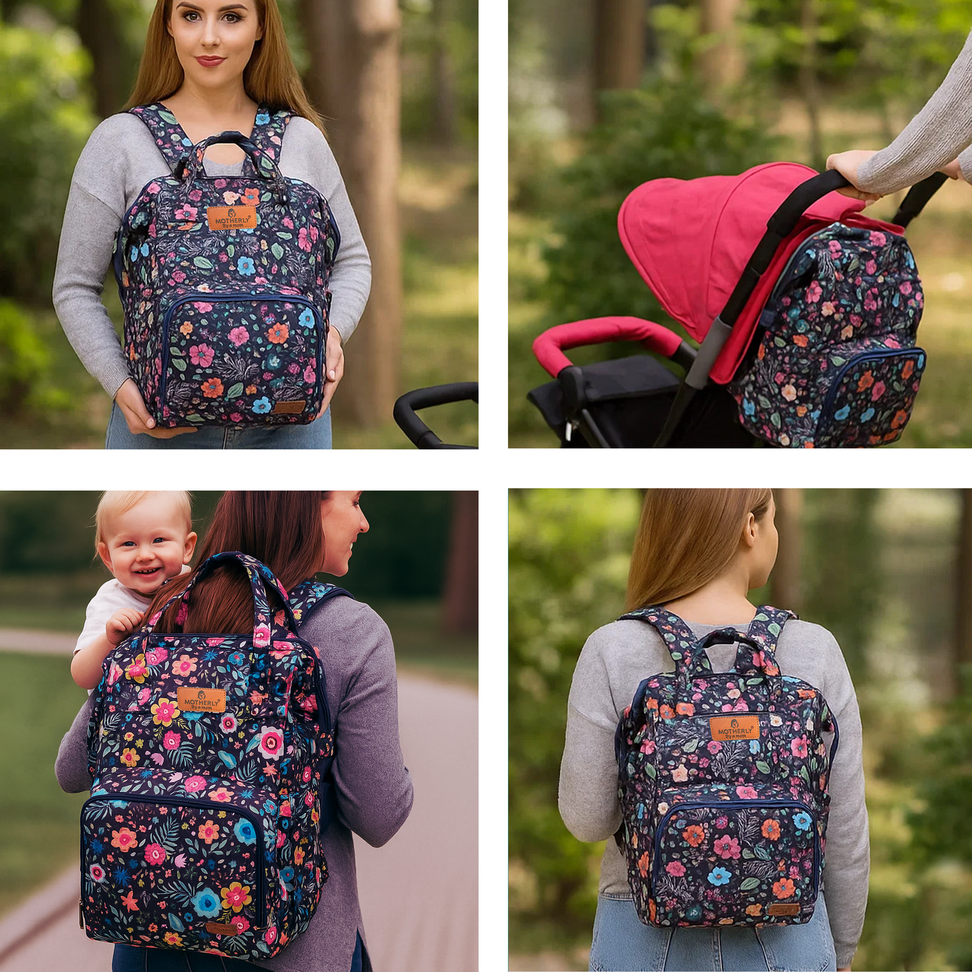 Motherly Elegant Diaper Bag for Moms – Water-Resistant Maternity & Travel Bag with Multiple Pockets & Warranty