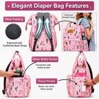 Motherly Patented Diaper Bag Backpack for Moms | Waterproof Baby Travel & Maternity Bag | Spacious Nappy Bag with Insulated Bottle Pockets & Warranty  (Elegant Series)