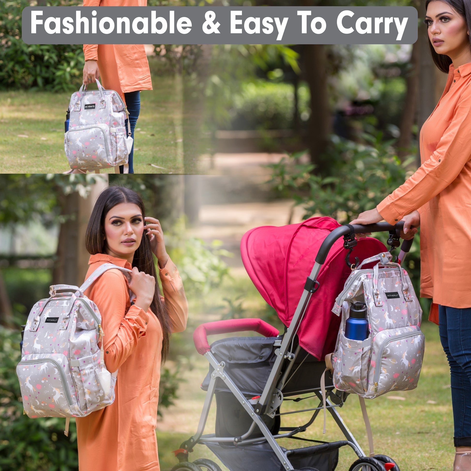 Motherly Elegant Diaper Bag for Mothers for Travel, Maternity Bag for Newborn Baby, Mothers Travelling Bag, Multipocket Water Resistant Baby Bag, Hospital Bag for Moms with Warranty