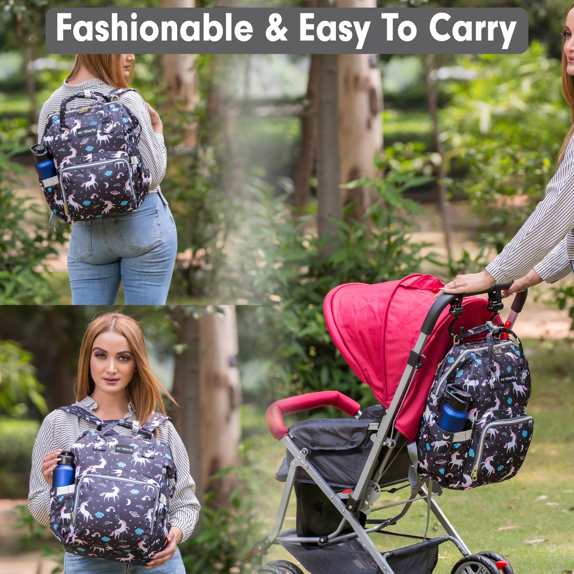 Motherly Elegant Diaper Bag for Mothers for Travel, Maternity Bag for Newborn Baby, Mothers Travelling Bag, Multipocket Water Resistant Baby Bag, Hospital Bag for Moms with Warranty