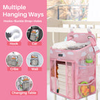Motherly Baby Crib Organizer Hanging Diaper Storage Detachable Multiple Pockets Stackable Nursery Essentials - MOTHERLY