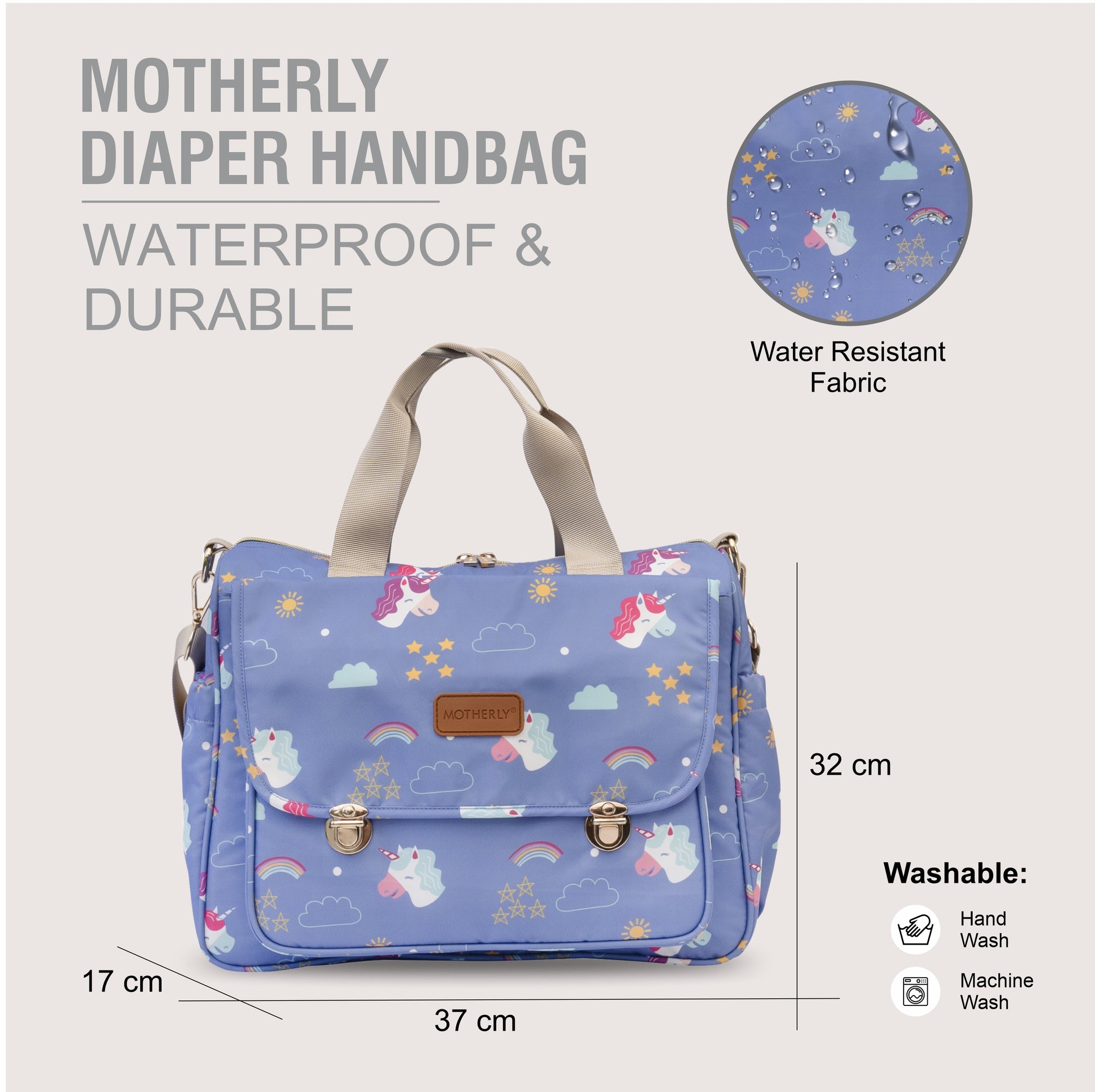 Motherly Glory Tote Diaper Bag for Mothers for Travel, Maternity Bag for Newborn Baby, Mothers Travelling Bag, Multiple Pocket Water Resistant Baby Bag, Hospital Bag for moms - MOTHERLY