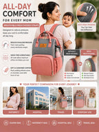 Motherly Crown Diaper Bag for Moms – Water-Resistant Travel & Maternity Bag with Multiple Pockets & 6-Month Warranty