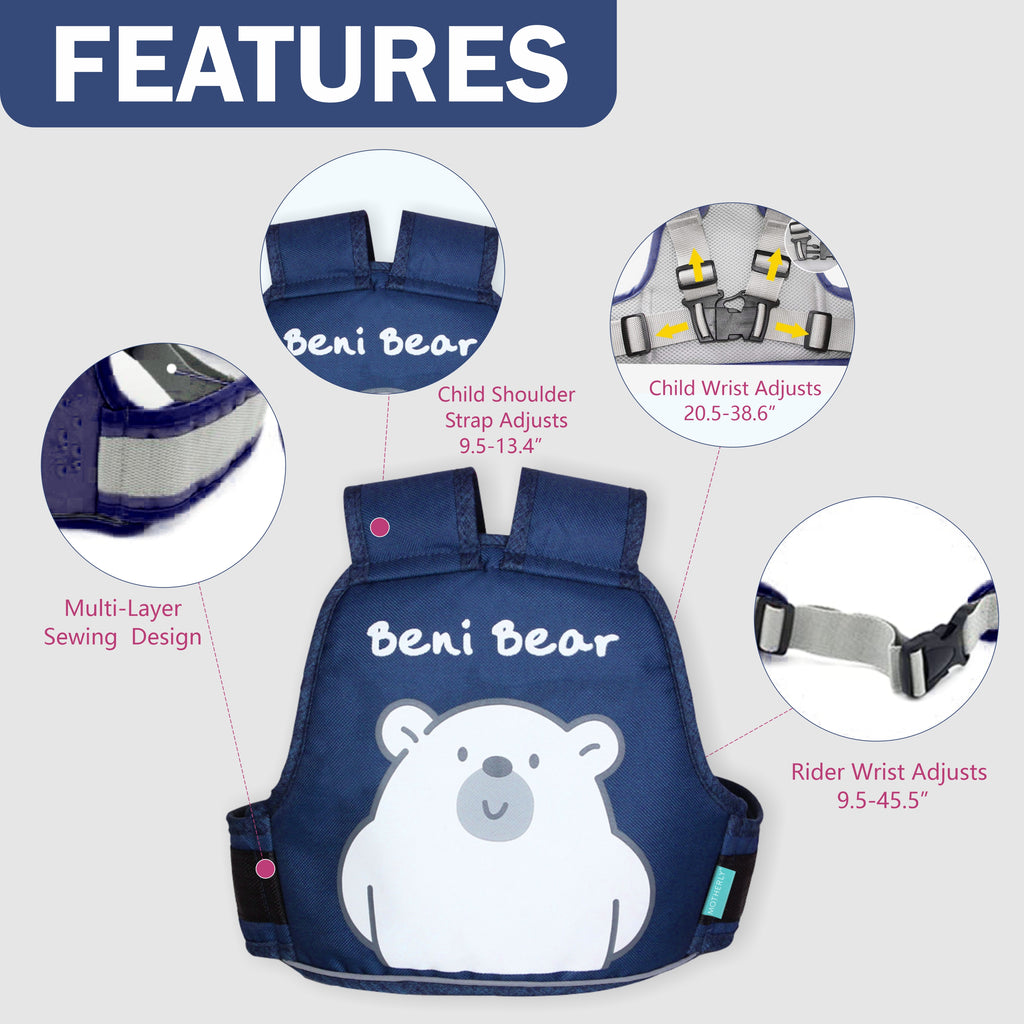 Motherly Children's Motorcycle Safety Harness Safe, Stylish Riding Companion with Two Wheeler Child Safety Belt - MOTHERLY