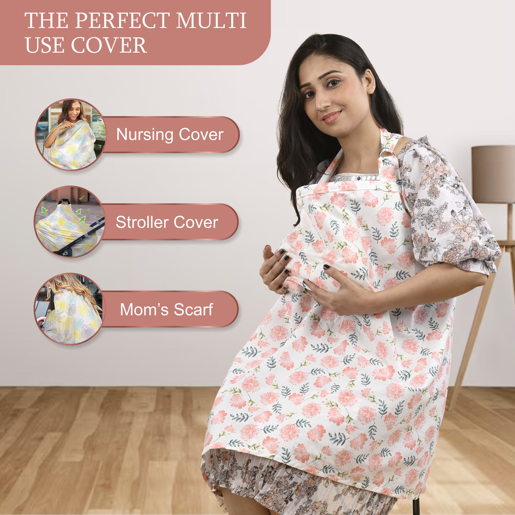 Care Cave Nursing Scarf - Pink Flower - MOTHERLY