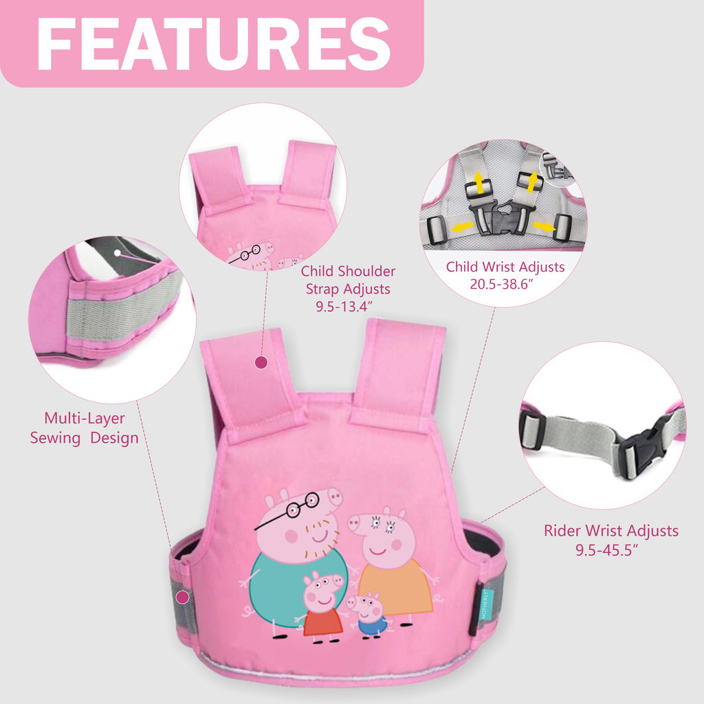 Motherly Children's Motorcycle Safety Harness Safe, Stylish Riding Companion with Two Wheeler Child Safety Belt - MOTHERLY