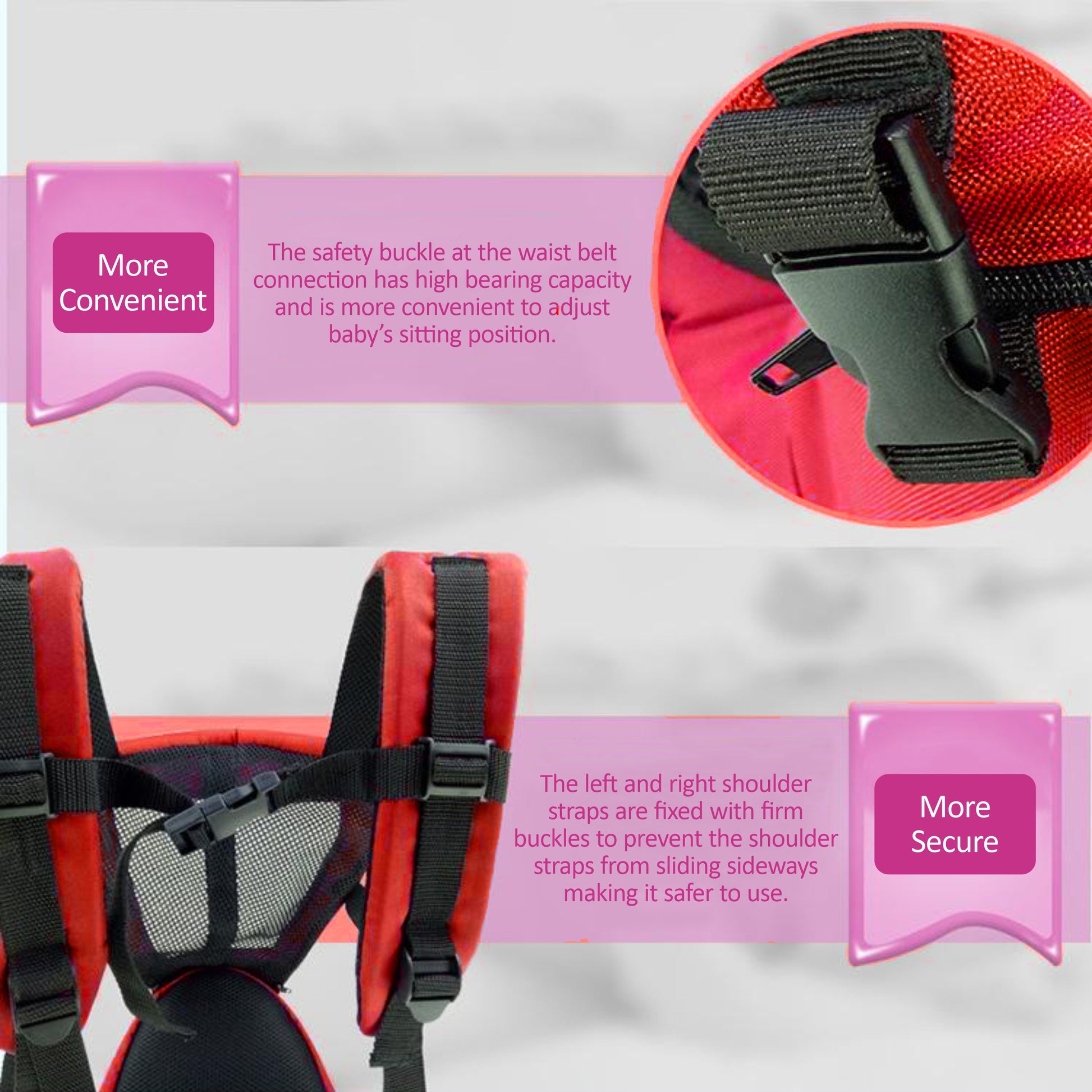 Motherly 2-in-1 Baby Carrier Bag for 6 to 36 Months - Kangaroo Style with Hip Seat for Comfort Carrying - MOTHERLY