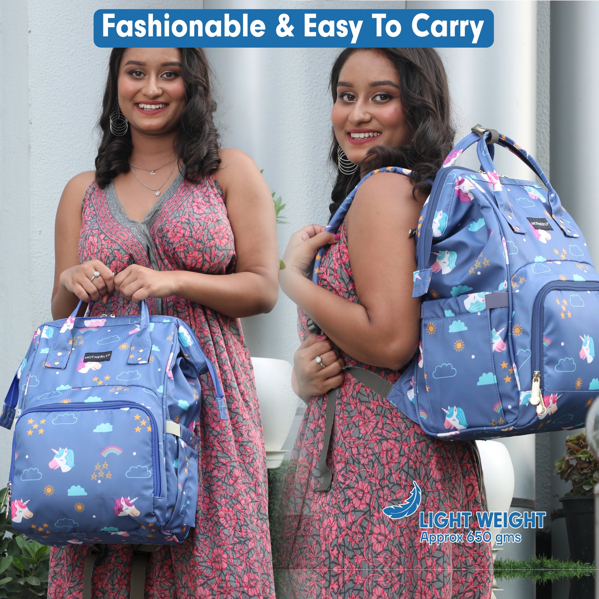 Motherly Elegant Diaper Bag for Mothers for Travel, Maternity Bag for Newborn Baby, Mothers Travelling Bag, Multipocket Water Resistant Baby Bag, Hospital Bag for Moms with Warranty