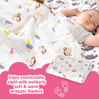 Motherly 100% Cotton Muslin Baby Swaddle | Dreamy Wrap Cozy Swaddle for New Born Baby, Size - 120cm X 120cm (47"x47")