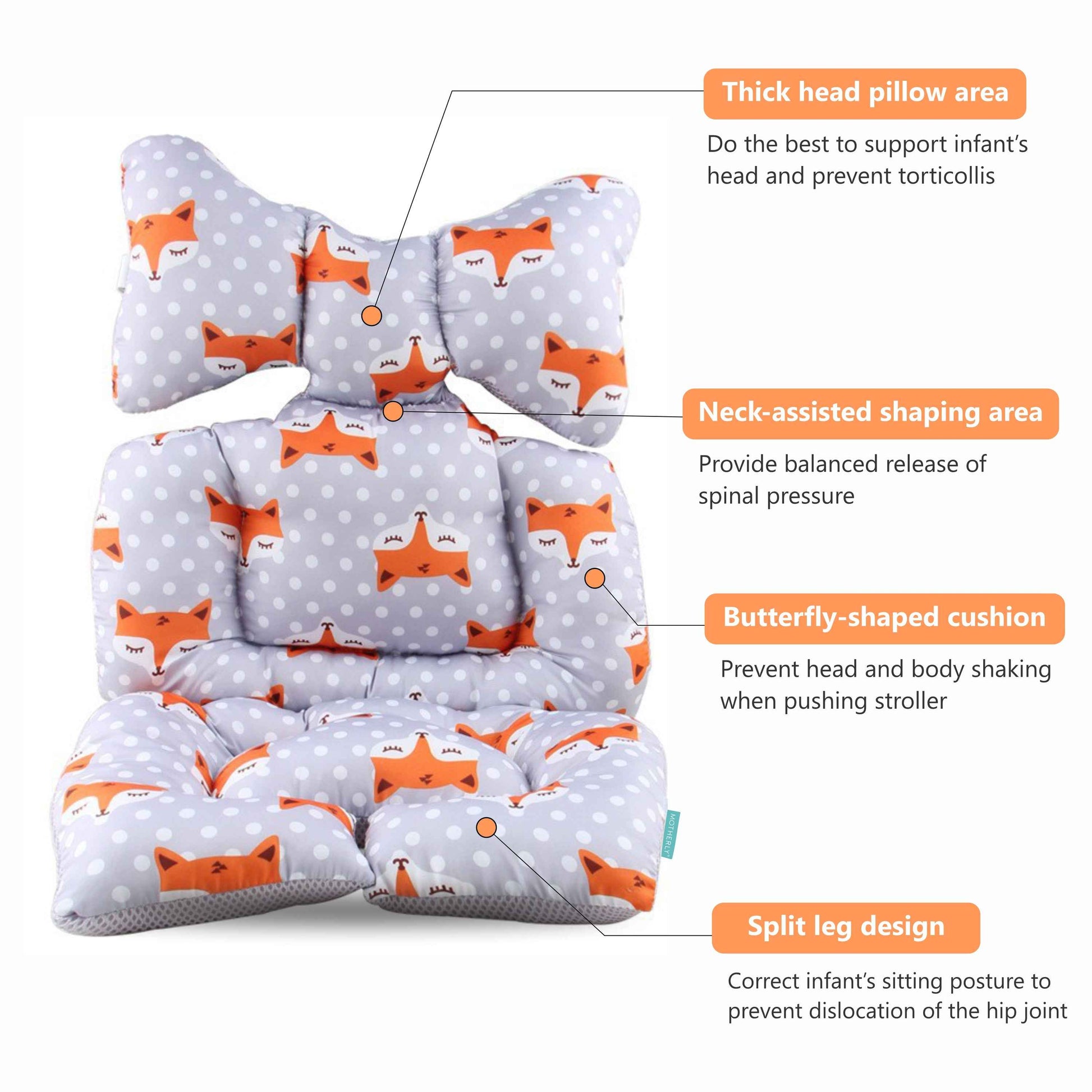 Starry Sky Baby Stroller Seat Cushion - Fox