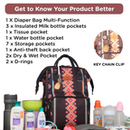 Motherly VivaLuxe Baby Bag for Mother Travel with Warranty/Diaper Bag with Insulated Baby Bottle Pocket/Diaper Bag for Mothers for Travel with Multi Compartments, Diaper Bags for Mom (Black)
