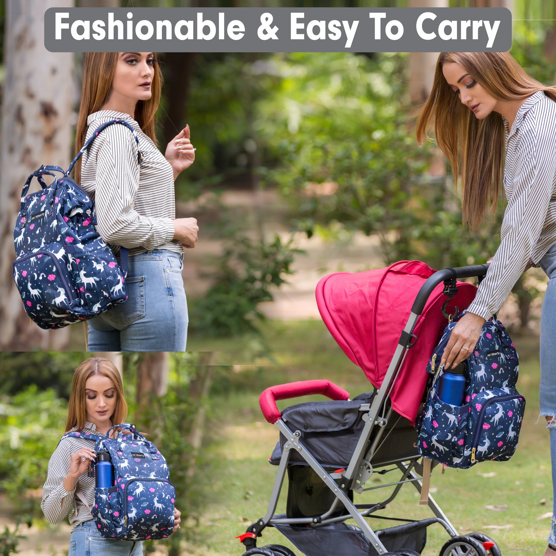 Motherly Elegant Diaper Bag for Mothers for Travel, Maternity Bag for Newborn Baby, Mothers Travelling Bag, Multipocket Water Resistant Baby Bag, Hospital Bag for Moms with Warranty