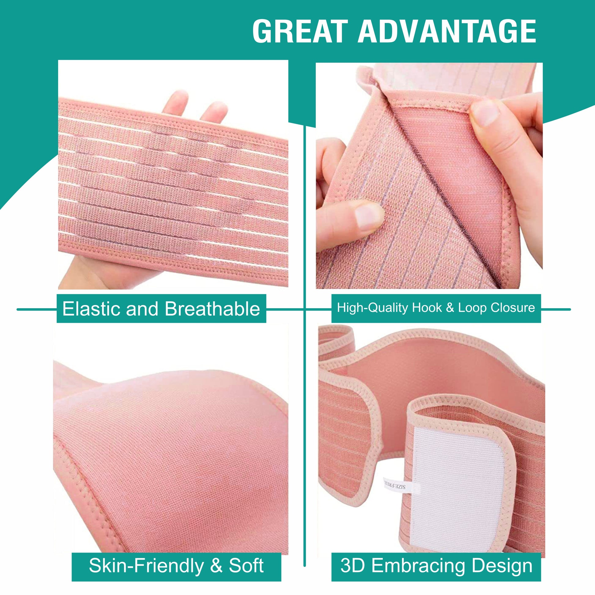 Motherly Maternity Belt for Belly Support, Pregnancy Support Belt Pre Natal-Belly Band, Adjustable & Breathable Waist Support Belt for Pregnancy, Helps in Back Pain, Pre and Postpartum (Medium)