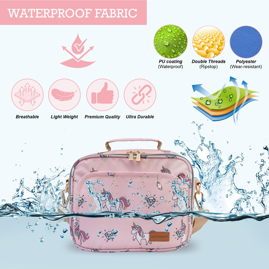 Motherly Mini Diaper Bag for Mothers for Travel | Small Maternity Handbag for Newborn Baby | Mothers Travelling Bag | Multiple Pockets Water Resistant Baby Bag I Hospital Bag for Moms (Unicorn Blue)