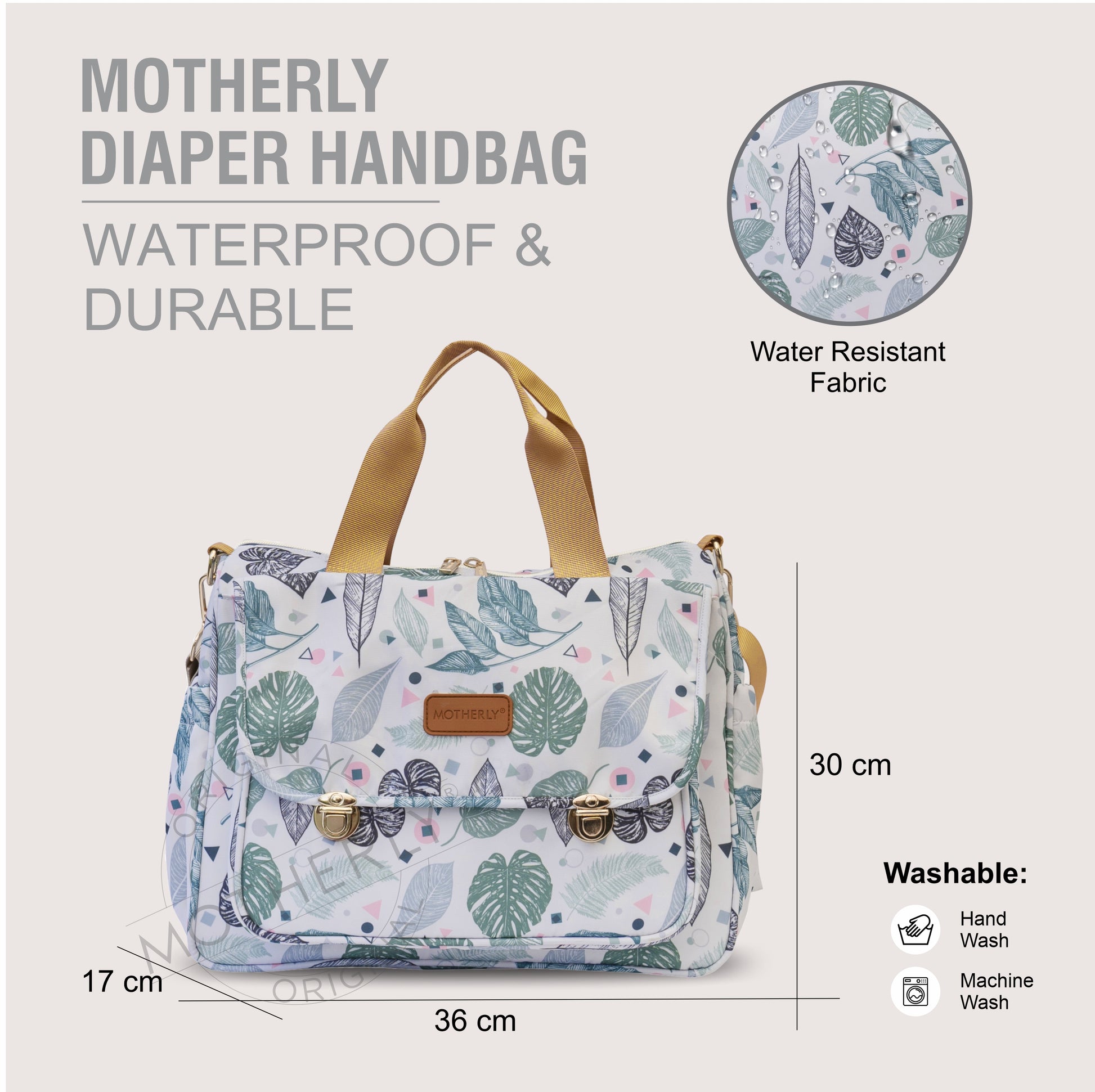 Motherly Glory Tote Diaper Bag for Mothers for Travel, Maternity Bag for Newborn Baby, Mothers Travelling Bag, Multiple Pocket Water Resistant Baby Bag, Hospital Bag for moms - MOTHERLY